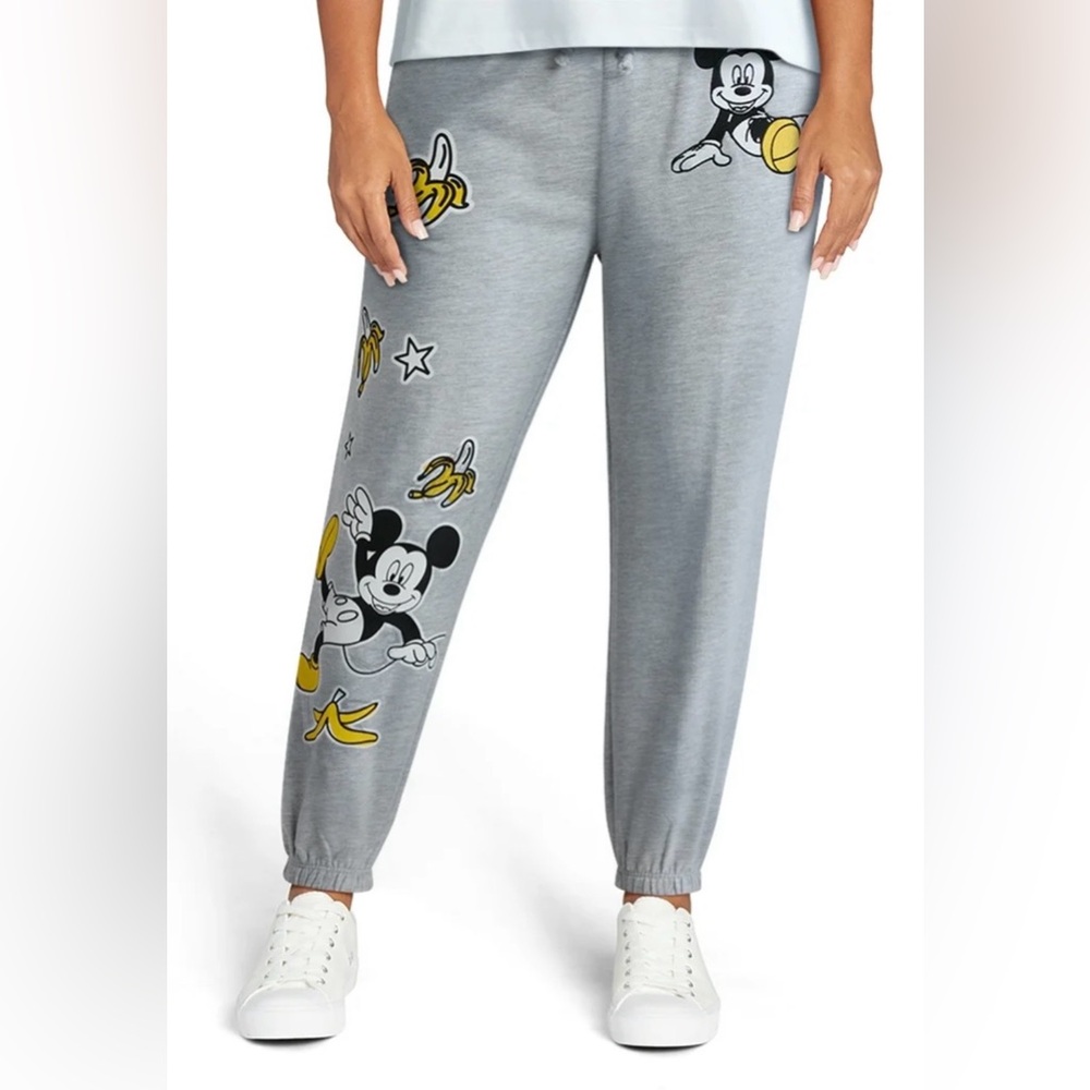 Disney Gray Mickey Mouse Graphic Jogger Sweatpants, Size XXS